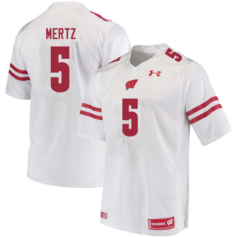Wisconsin Badgers Men's #5 Graham Mertz NCAA Under Armour Authentic White College Stitched Football Jersey PA40F05JA